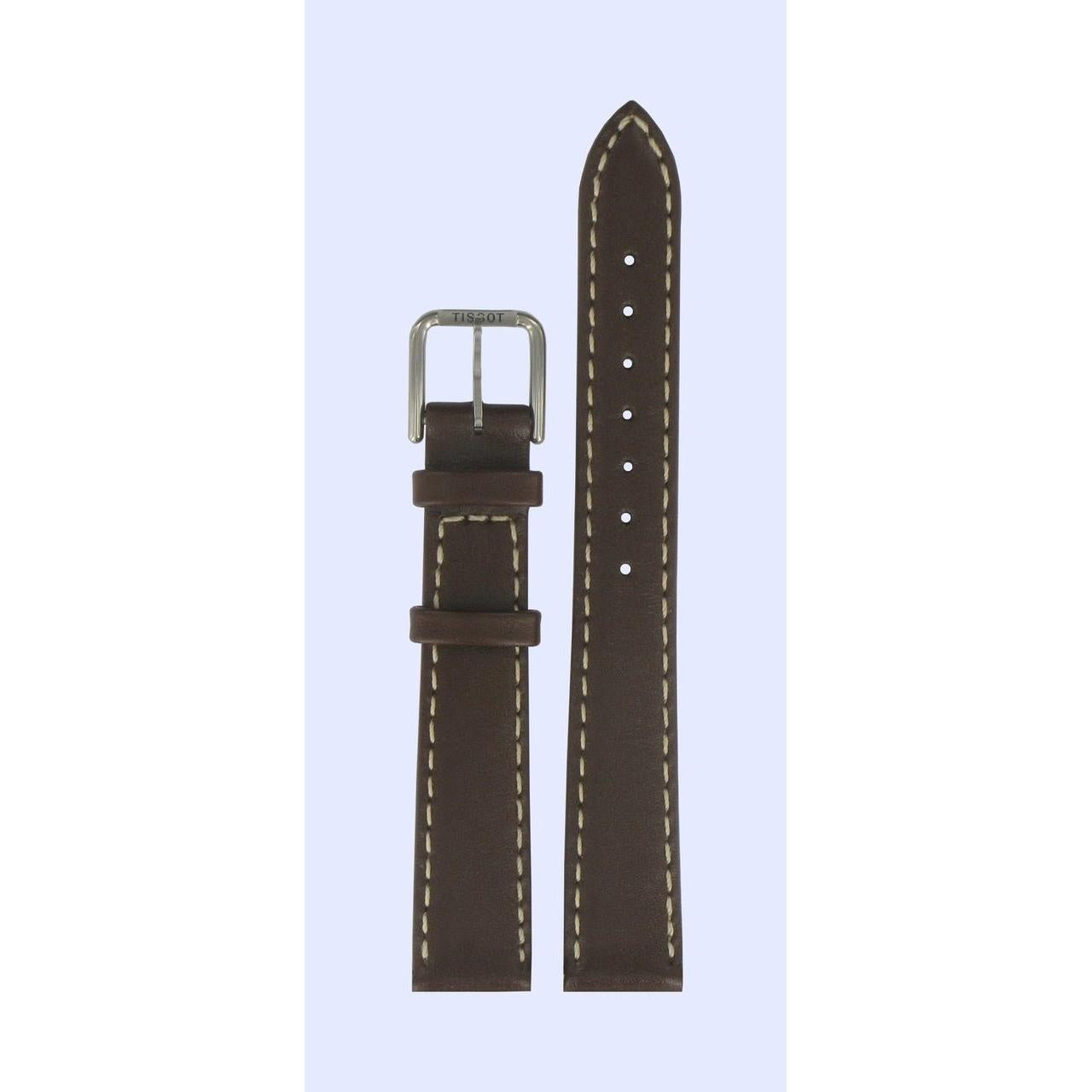 Tissot T34211113 Watch Band T600013141 Dark Brown Leather 14 mm PR50 2000 - Watch Plaza
