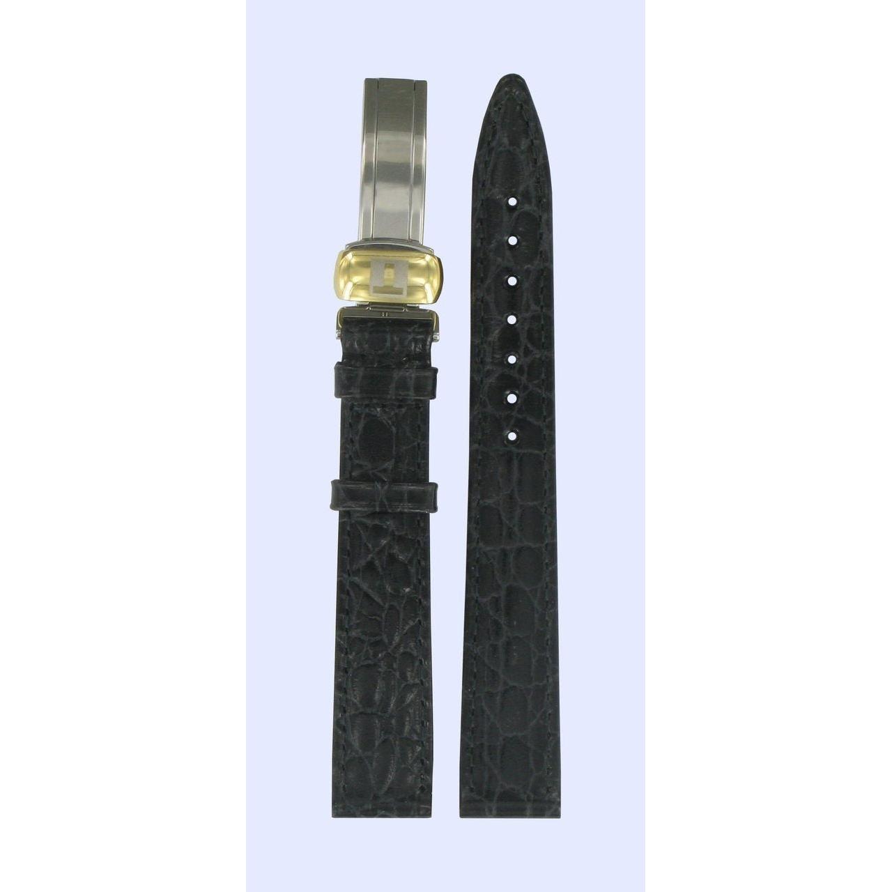 Tissot T496725 Watch Band T600013302 Black Leather 14 mm Fascination - Watch Plaza