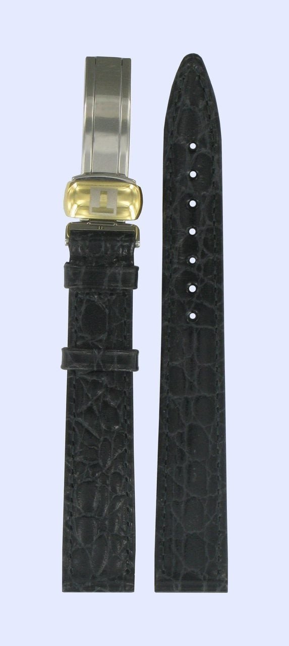 Tissot T496725 Watch Band T600013302 Black Leather 14 mm Fascination - Watch Plaza