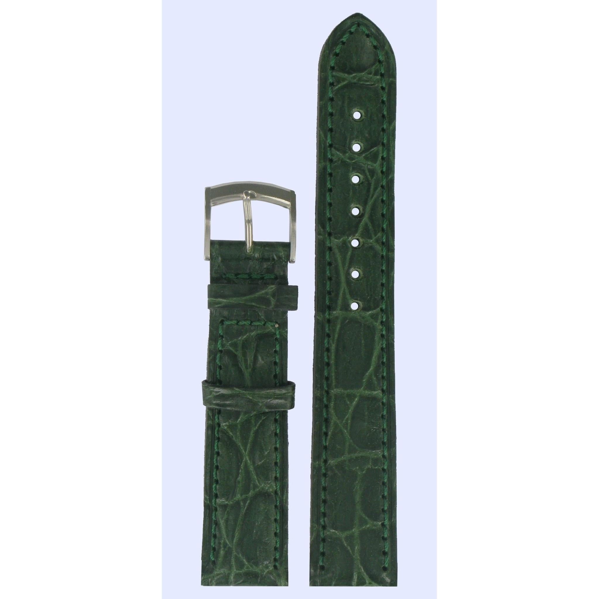 Tissot T58141742 Watch Band T600013413 Green Leather 18 mm Chrono Milano - Watch Plaza