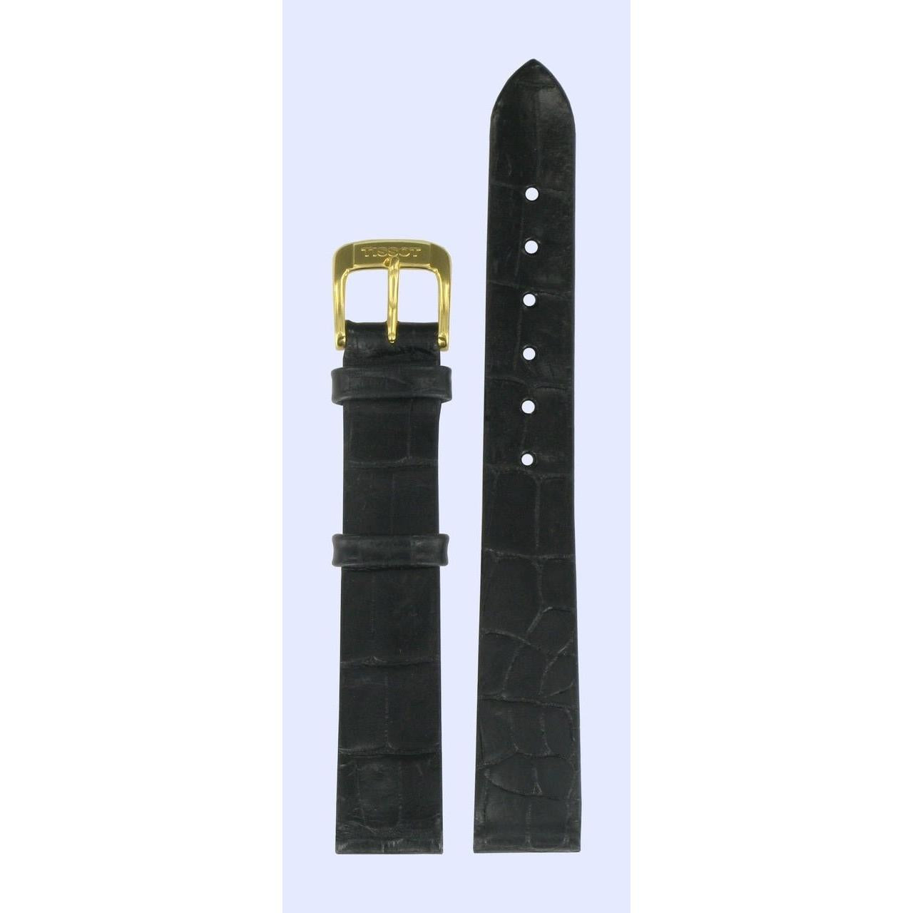 Tissot T600013350 Watch Band T600013350 Black Leather 14 mm - Watch Plaza