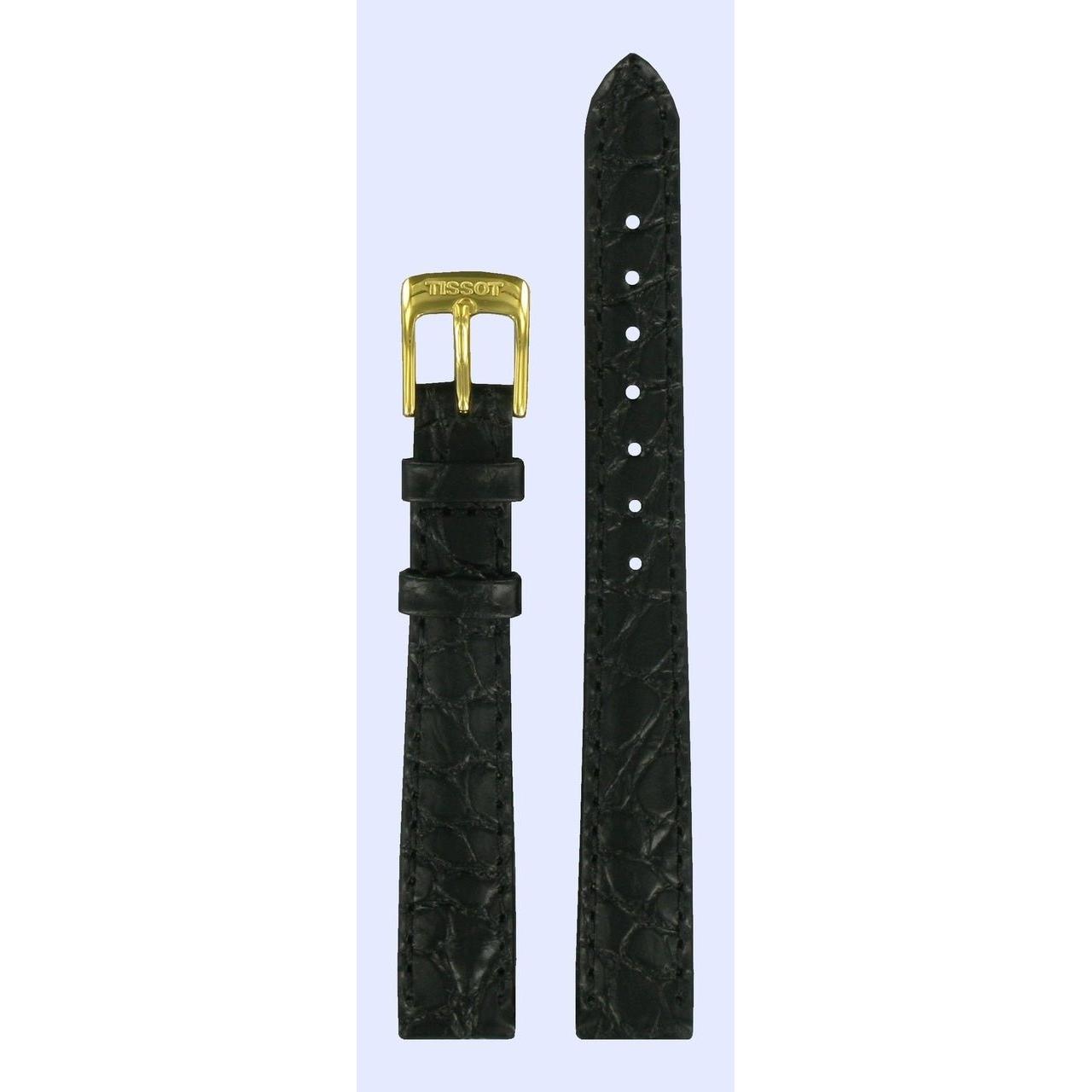 Tissot T7121 & T7131 Watch Band T600021322 Black Leather 12 mm Carson - Watch Plaza