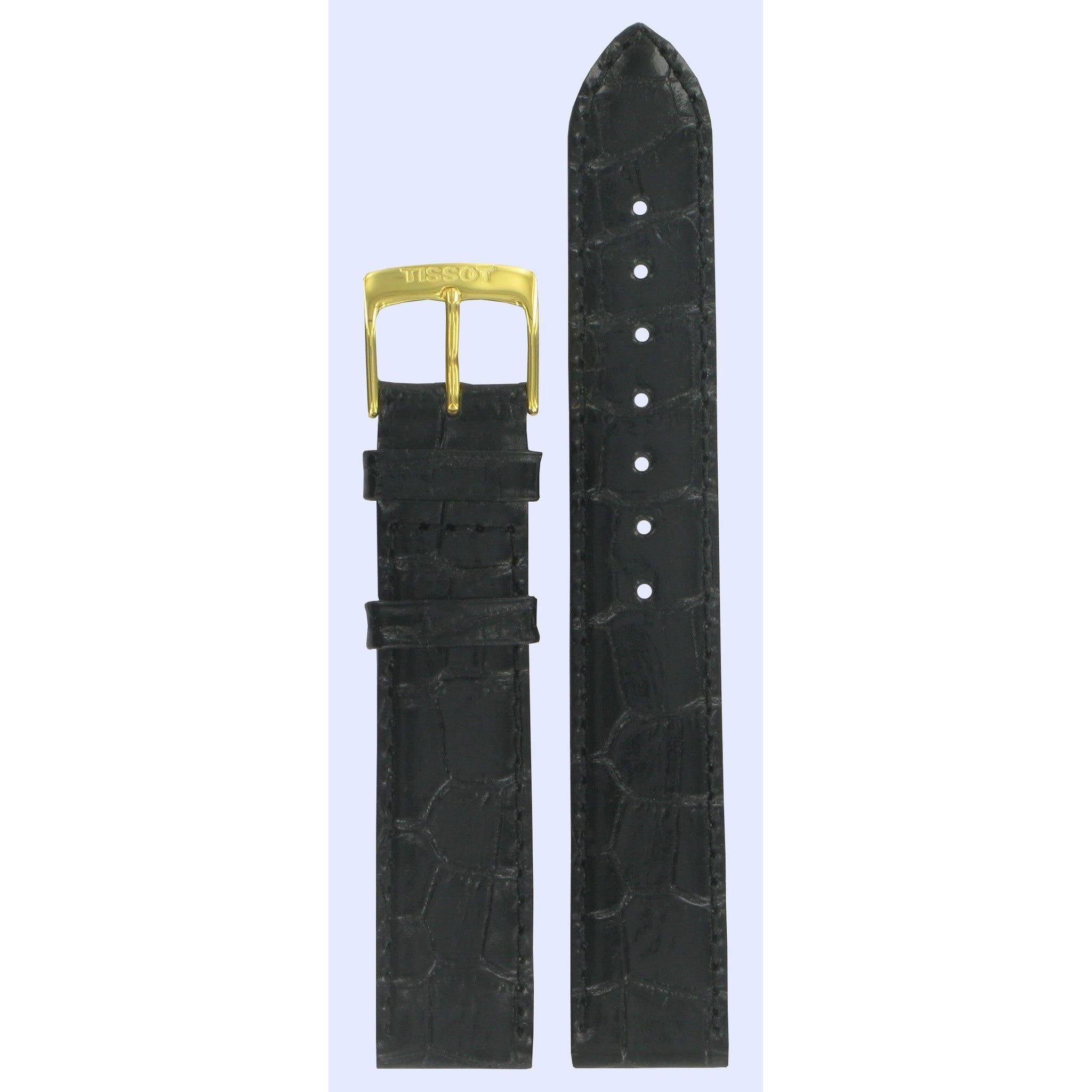 Tissot T7131371 Watch Band T600013550 Black Leather 17 mm Gleendora - Watch Plaza