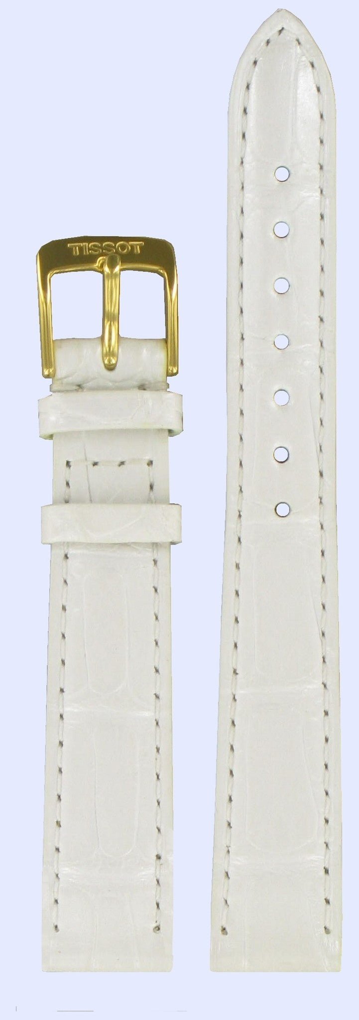 Tissot T71331171 Watch Band T600013458 White Leather 14 mm Bellflower - Watch Plaza