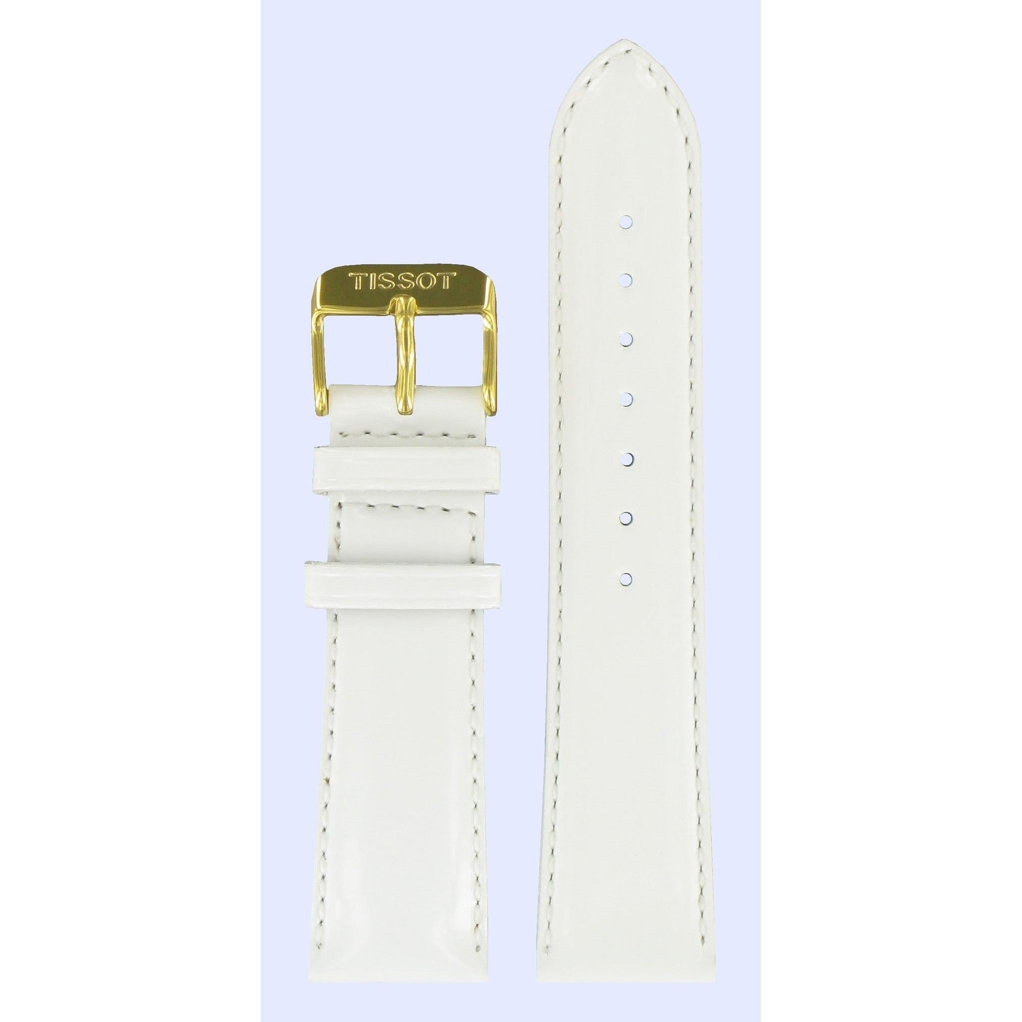 Tissot T71332832 & T71333471 Roseville Watch Band T600013521 White Leather 21 mm Rapunzel - Watch Plaza
