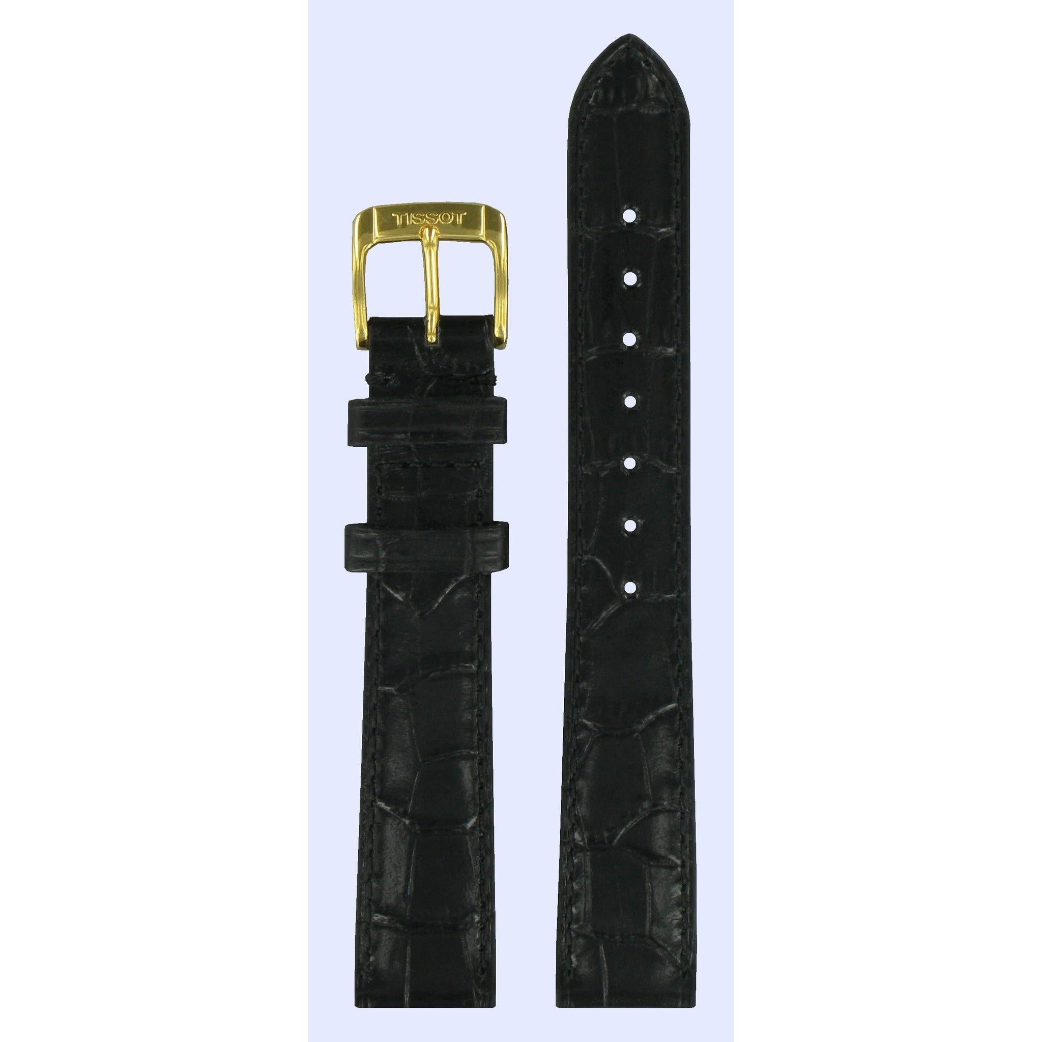Tissot T71333872 Watch Band T600021054 Black Leather 16 mm T - Maya Trend - Watch Plaza
