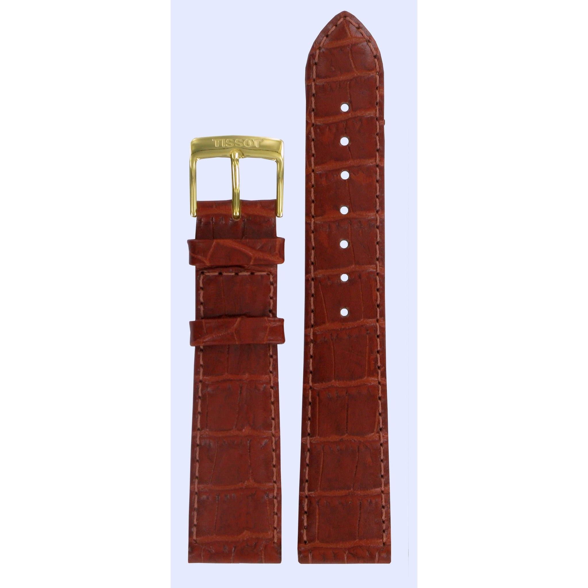 Tissot T7134 Gleendora Watch Band T600013554 Brown Leather 19 mm Ely - Watch Plaza