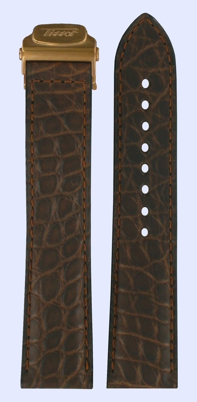 Tissot T71843931 - 150th Anniversary Watch Band T600013510 Dark Brown Leather 20 mm Heritage 150 - Watch Plaza