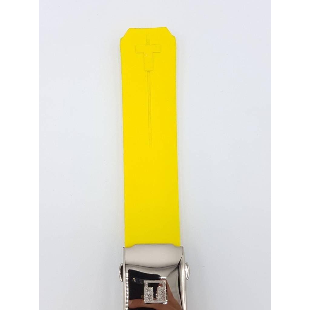 Tissot Z253 / Z353 - Nascar Watch Band T603020717 Yellow Silicone 20 mm T - Touch - Watch Plaza