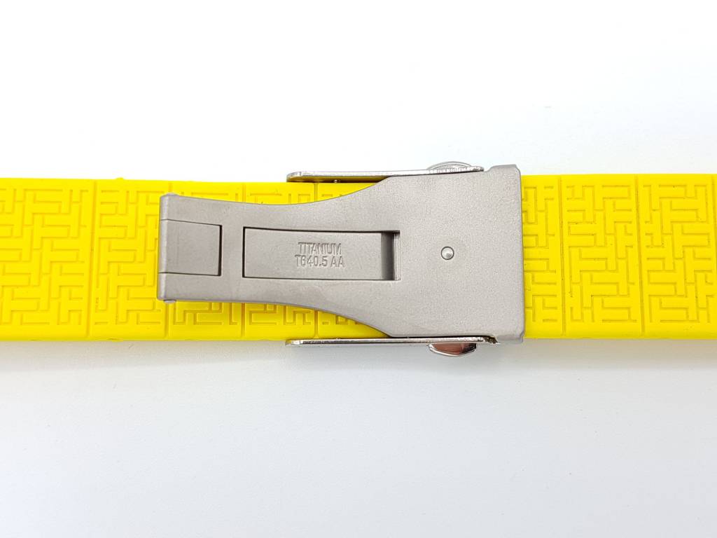 Tissot Z253 / Z353 - Nascar Watch Band T603020717 Yellow Silicone 20 mm T - Touch - Watch Plaza