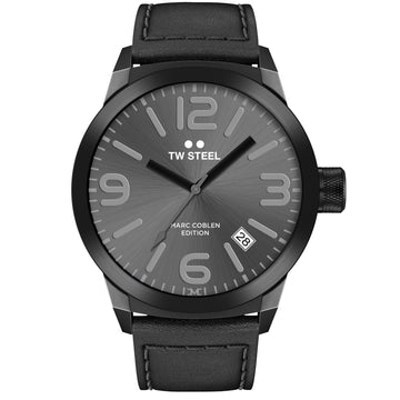TW - Steel MC Edition TWMC8 black wrist watch men & leather strap original 42mm - Watch Plaza