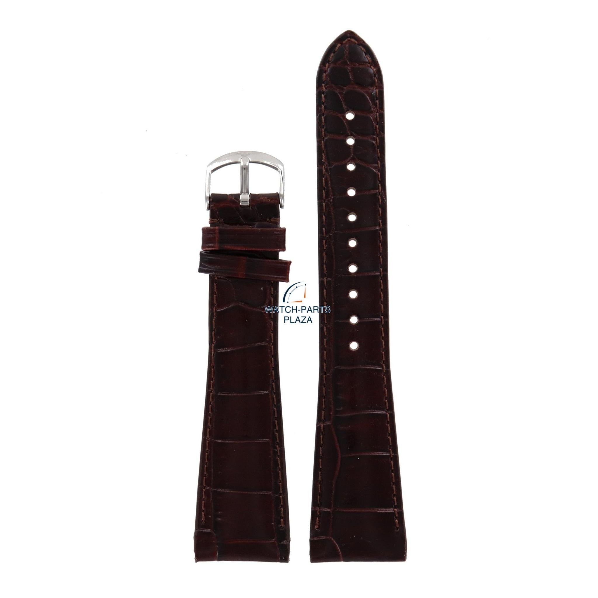 Watch Band AR0248 & AR0255 Emporio Armani dark brown leather strap 22mm original & 4 pins - Watch Plaza