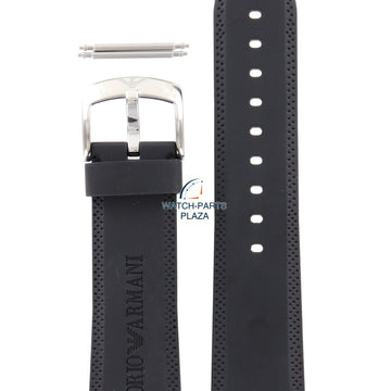 Watch Band AR0593 Emporio Armani black sillicon strap 23mm AR - 4219 Vanilla Scent - Watch Plaza