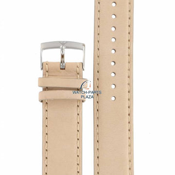 Watch Band AR0619 / AR0621 Emporio Armani Beige Leather Strap 20mm - Watch Plaza
