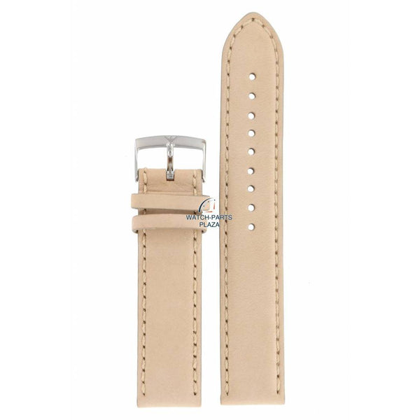 Watch Band AR0619 / AR0621 Emporio Armani Beige Leather Strap 20mm - Watch Plaza