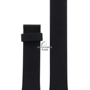 Watch Band AR0800 / AR0801 Emporio Armani black sillicon strap 24mm - Watch Plaza