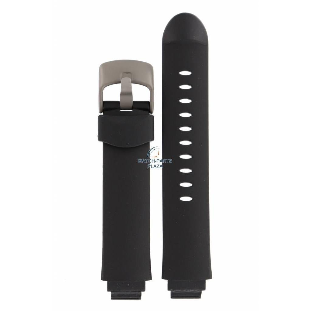 Watch Band AR1100 Emporio Armani Black Silicon Strap 16mm AR - 1128 - Watch Plaza