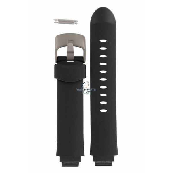 Watch Band AR1100 Emporio Armani Black Silicon Strap 16mm AR - 1128 - Watch Plaza