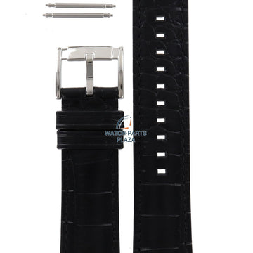 Watch Band AR2411 Emporio Armani Renato black leather strap 22mm - Watch Plaza