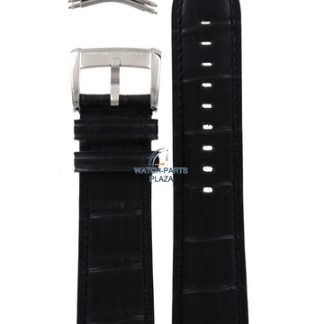 Watch Band AR4608 / AR4622 Emporio Armani Meccanico black leather strap 22mm - Watch Plaza