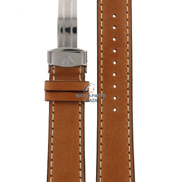 Watch Band AR5324 Emporio Armani tan leather strap 20mm brown - Watch Plaza
