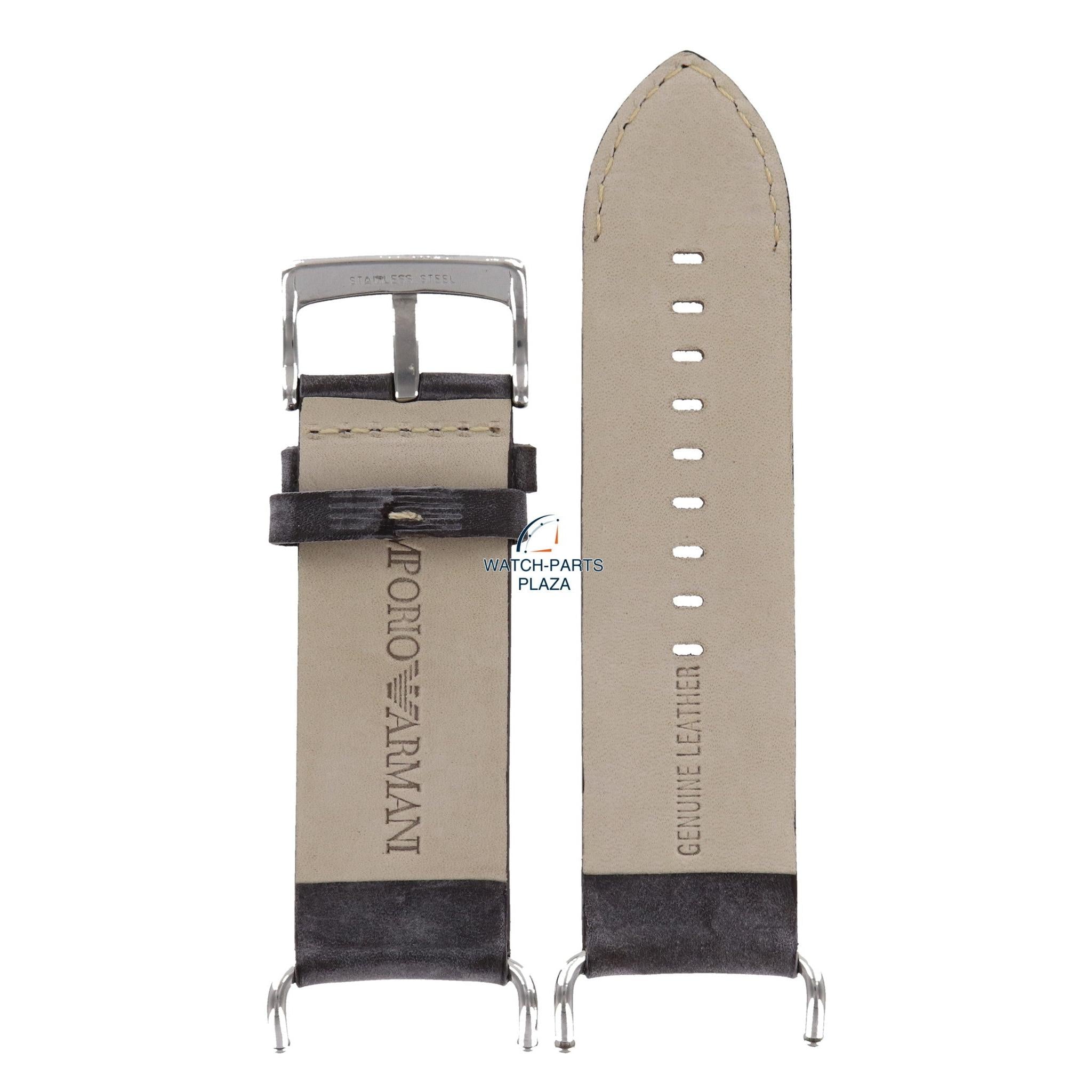 Watch Band AR5901 Emporio Armani brown leather strap 30mm - Watch Plaza