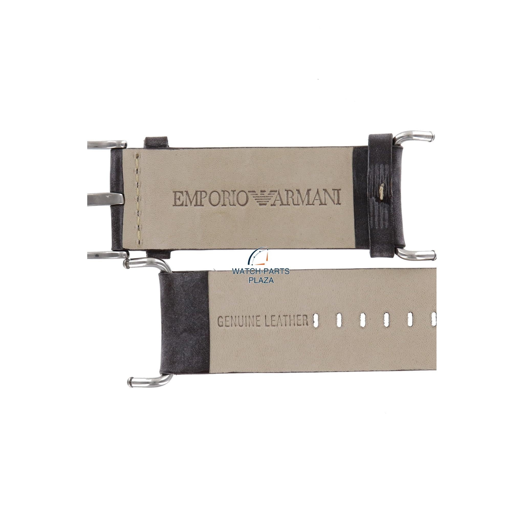 Watch Band AR5901 Emporio Armani brown leather strap 30mm - Watch Plaza