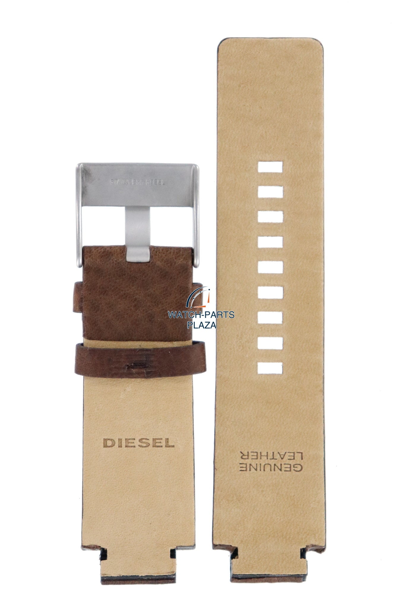 Watch Band Diesel Cliffhanger DZ1090 / DZ1123 brown leather strap 18mm genuine - Watch Plaza