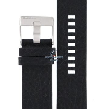 Watch Band Diesel DZ1024 black leather strap 26mm genuine replacement - Watch Plaza