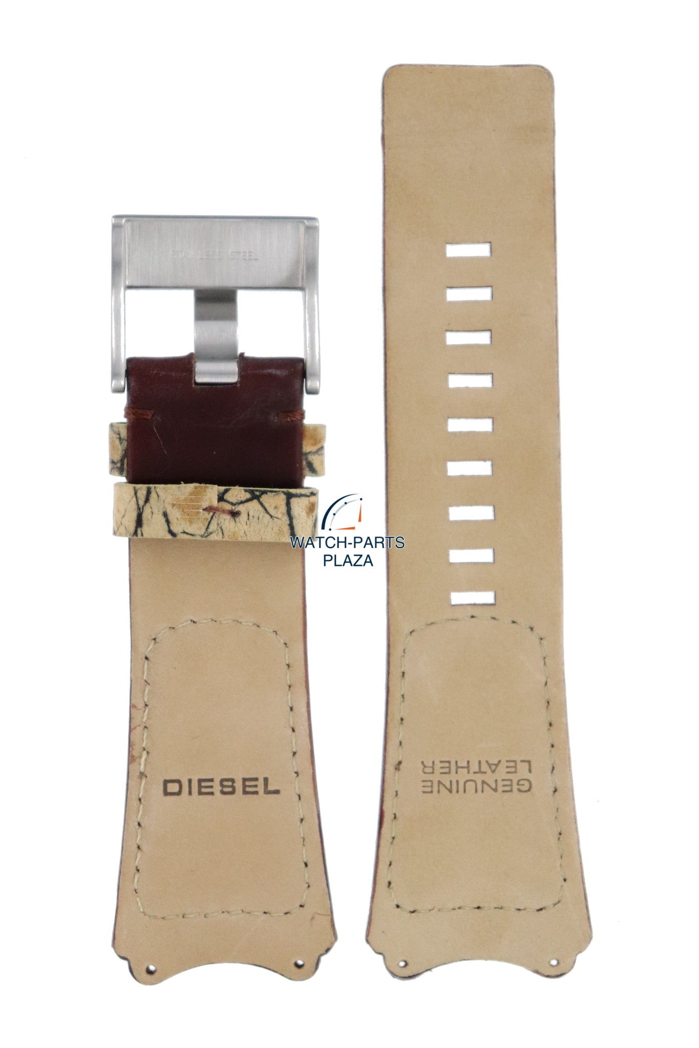 Watch Band Diesel DZ1072 brown leather strap 31mm original - Watch Plaza