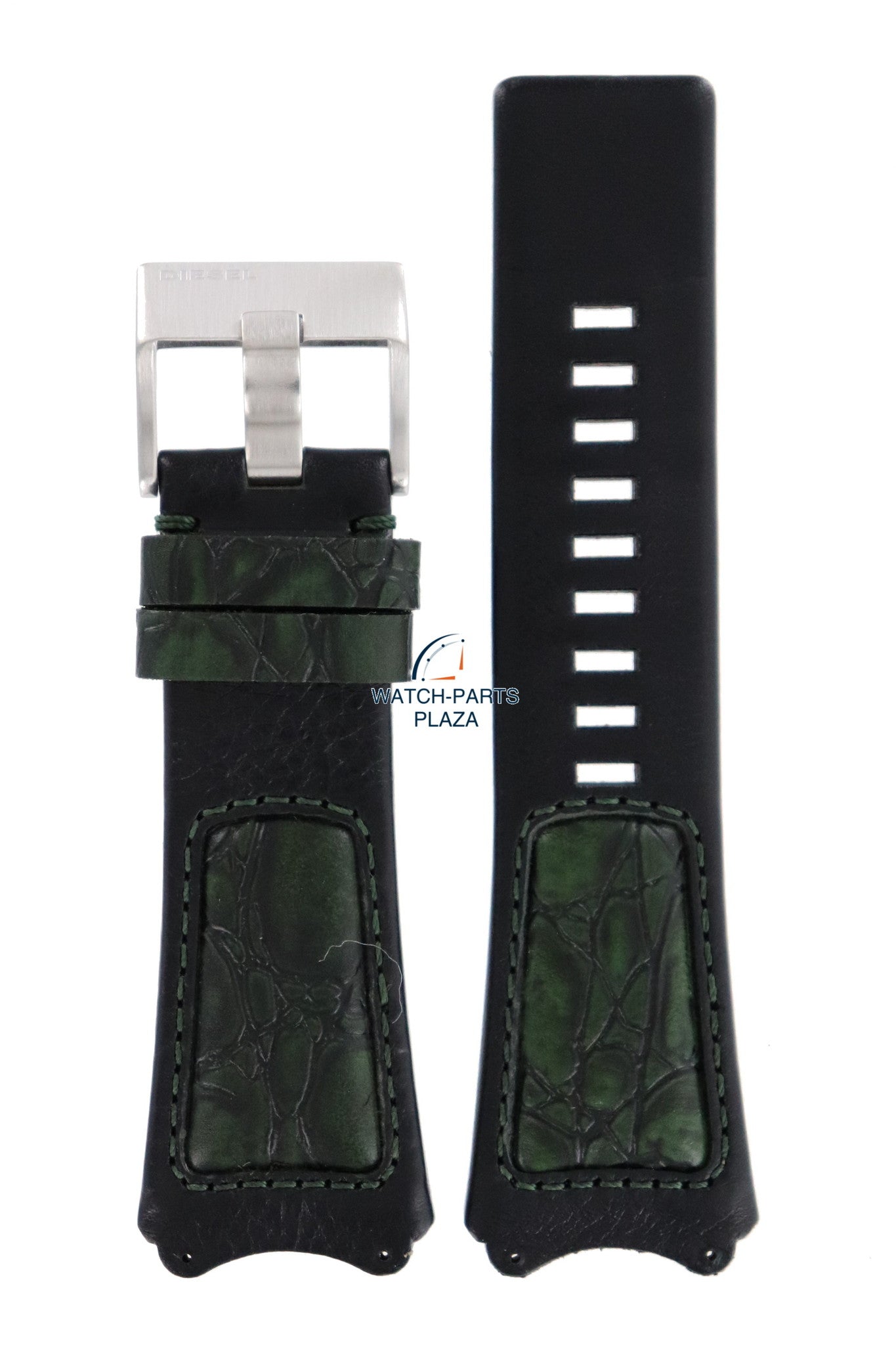Watch Band Diesel DZ1073 black genuine leather strap 31mm original - Watch Plaza