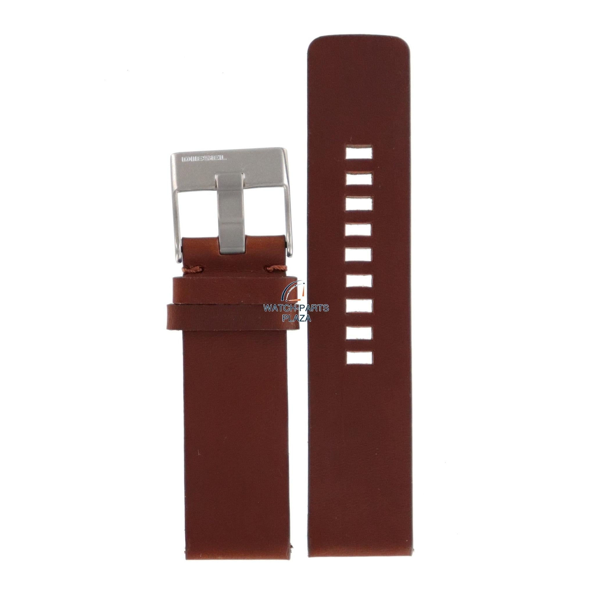 Watch Band Diesel DZ1075 brown leather strap 24mm original - Watch Plaza
