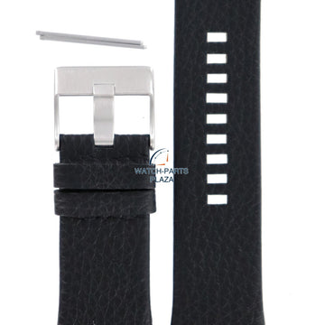 Watch Band Diesel DZ1109 black grain leather strap 20mm original - Watch Plaza