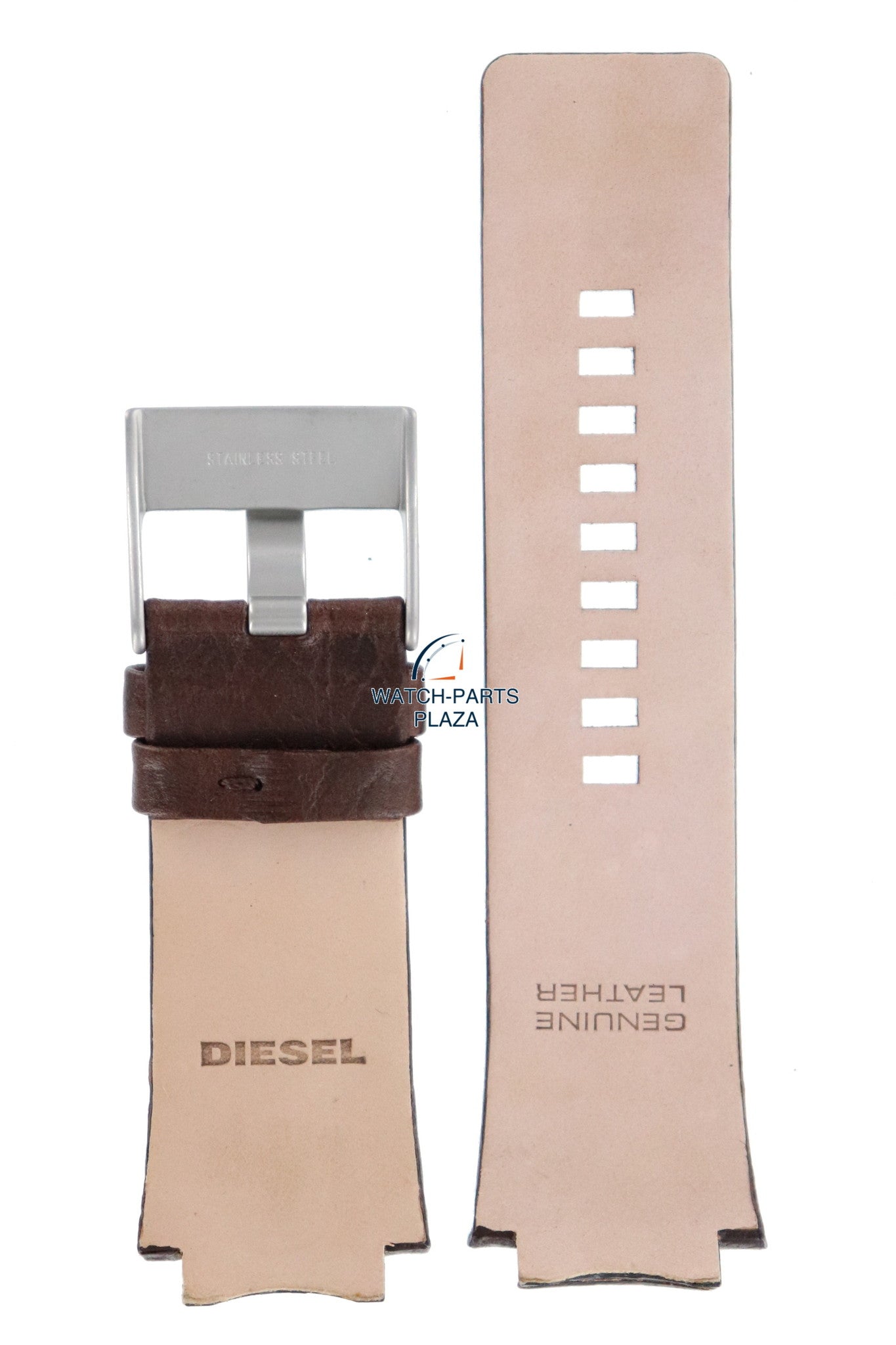 Watch Band Diesel DZ1111 brown leather strap 20mm original DZ - 1111 - Watch Plaza