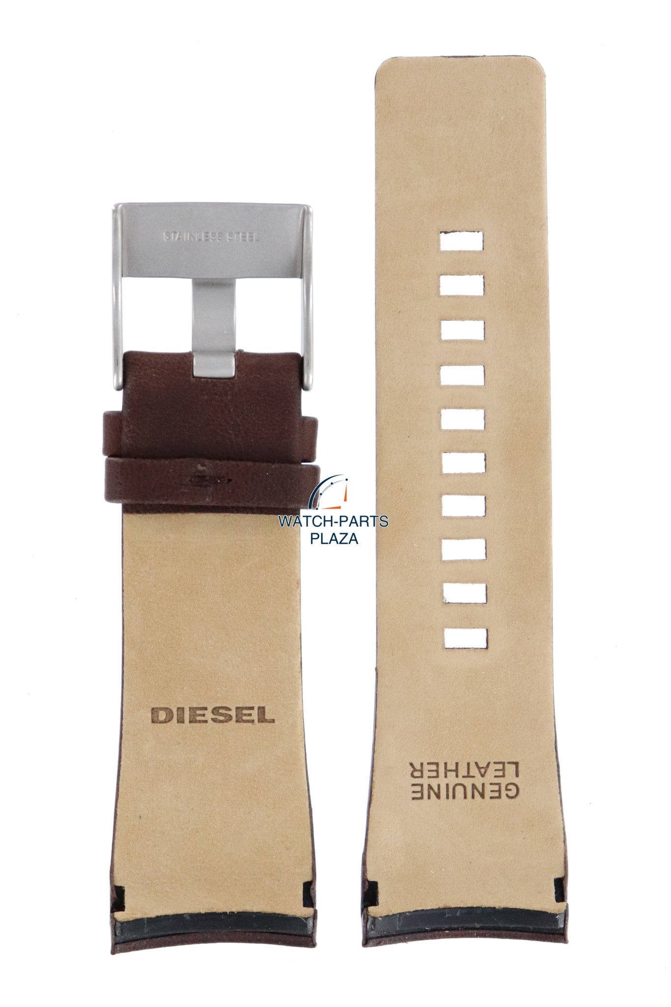 Watch Band Diesel DZ1140 brown leather strap 28mm original - Watch Plaza
