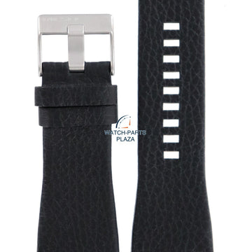 Watch Band Diesel DZ1215 black leather strap 32mm Bugout DZ1282 - Watch Plaza