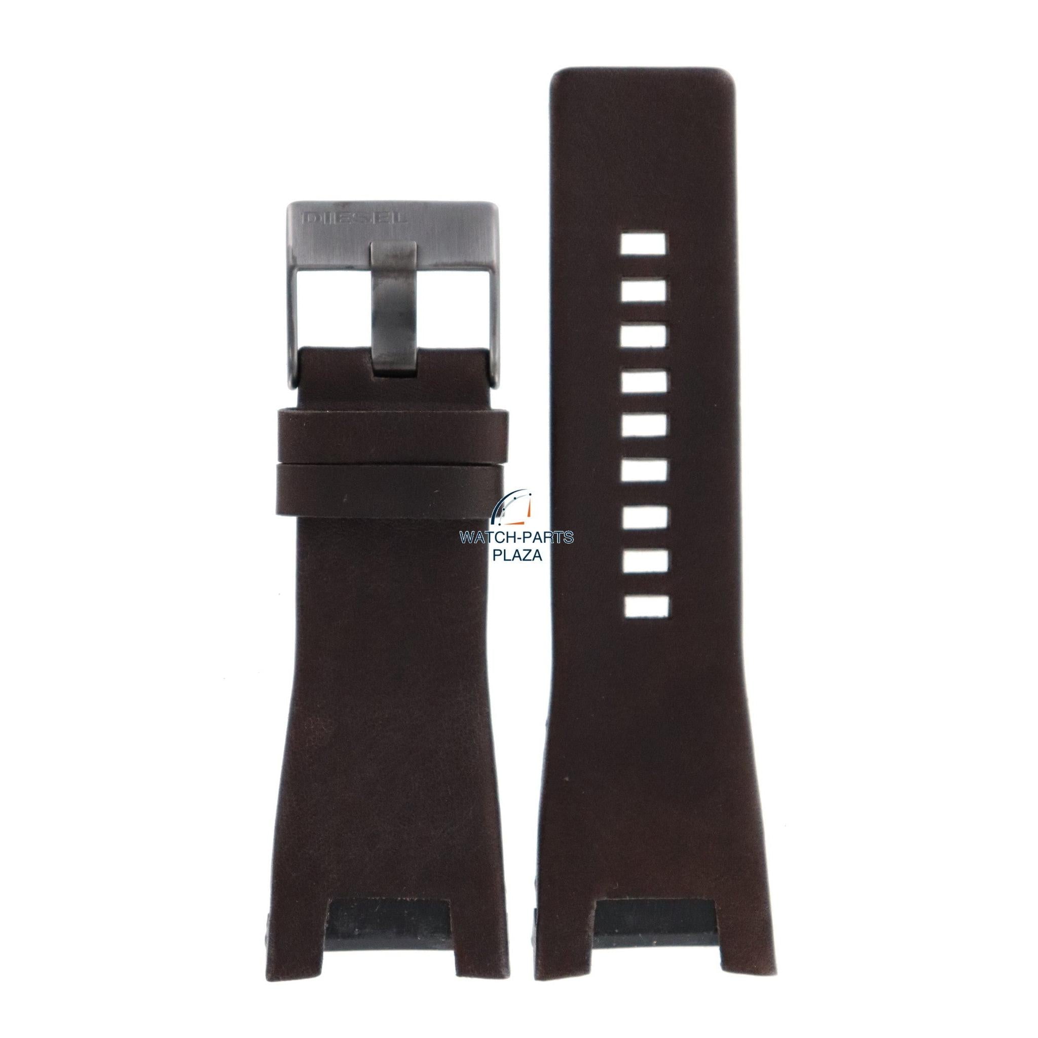 Watch Band Diesel DZ1216 brown leather strap 32mm Bugout original - Watch Plaza