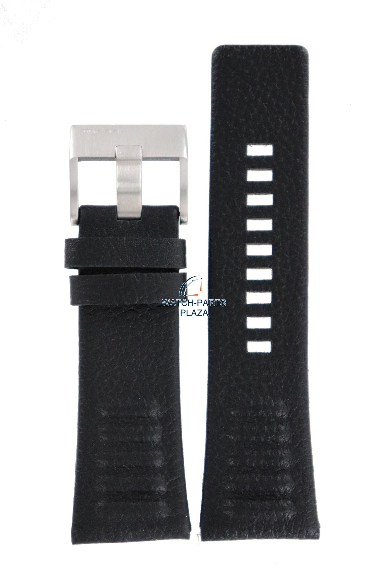Watch Band Diesel DZ1258 black genuine leather strap 28mm original - Watch Plaza