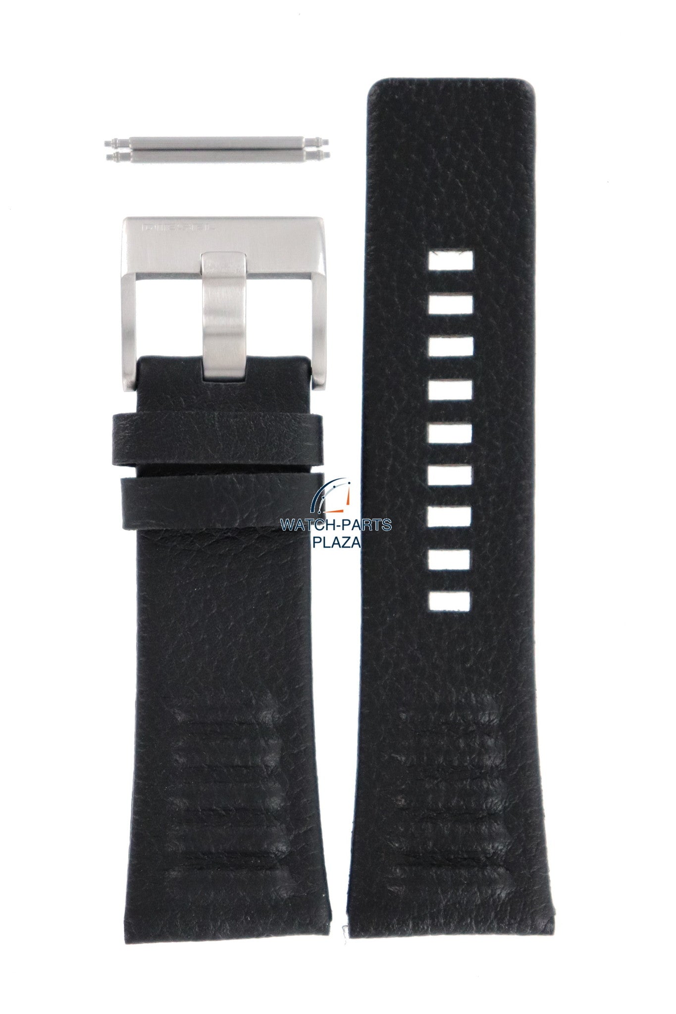 Watch Band Diesel DZ1258 black genuine leather strap 28mm original - Watch Plaza