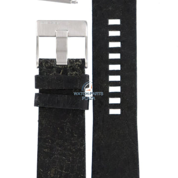 Watch Band Diesel DZ1269 black leather strap 26mm original - Watch Plaza