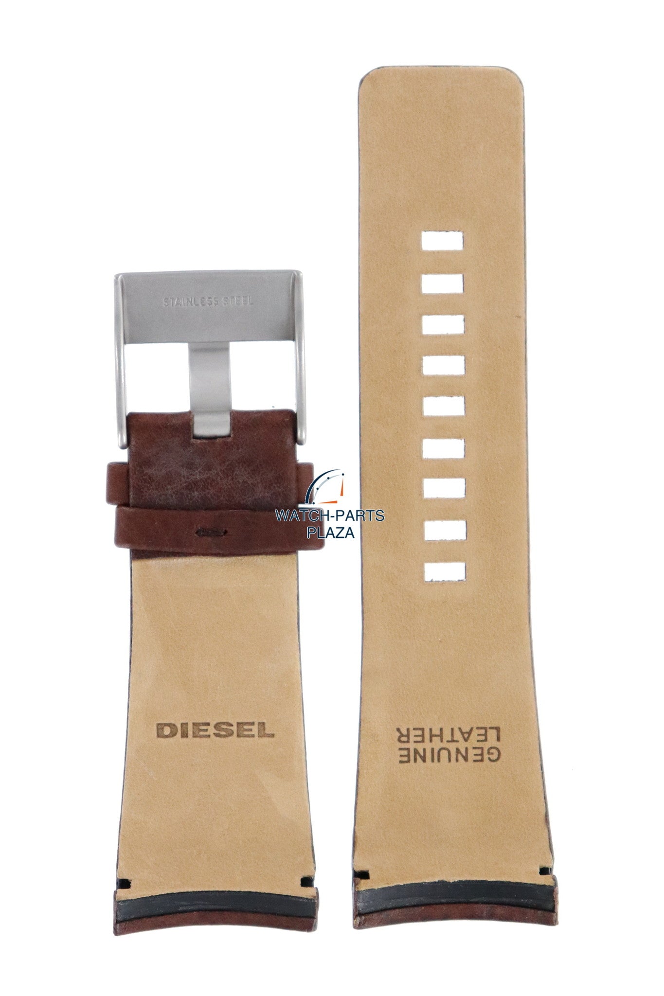 Watch Band Diesel DZ1317 brown leather strap 29mm original - Watch Plaza