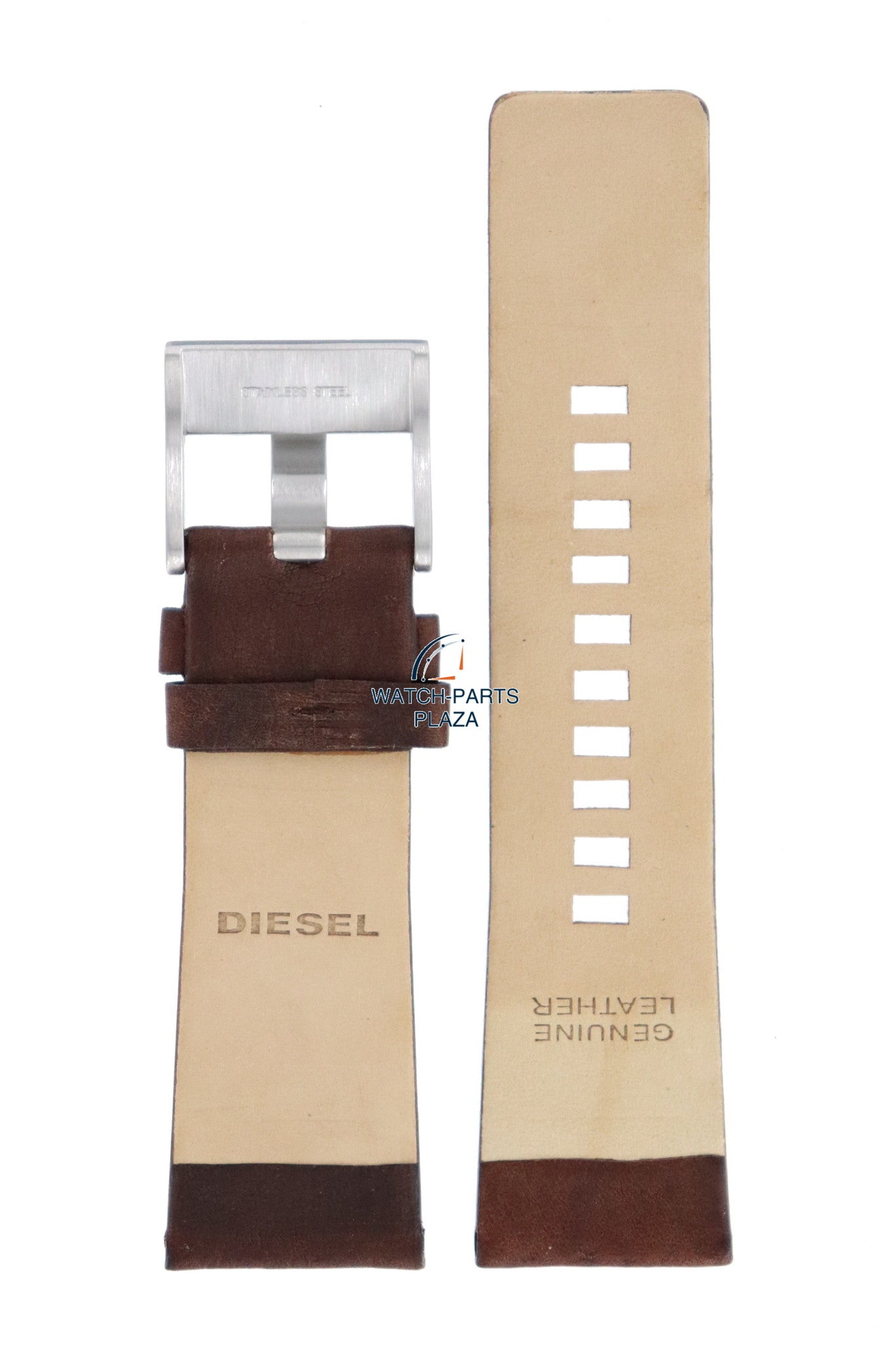 Watch Band Diesel DZ1399 brown leather strap 27mm Master Chief original - Watch Plaza