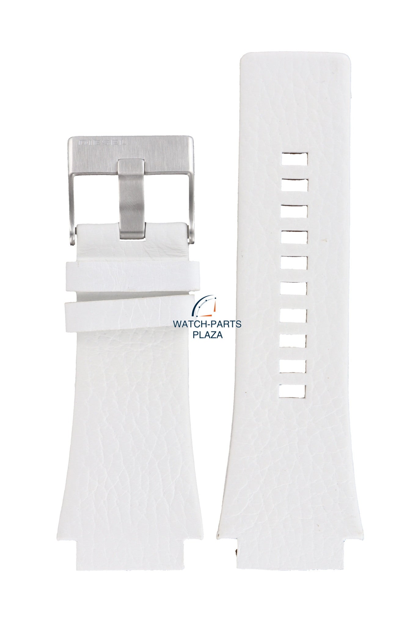Watch band Diesel DZ1449 Cliffhanger Big white leather strap 25mm original - Watch Plaza