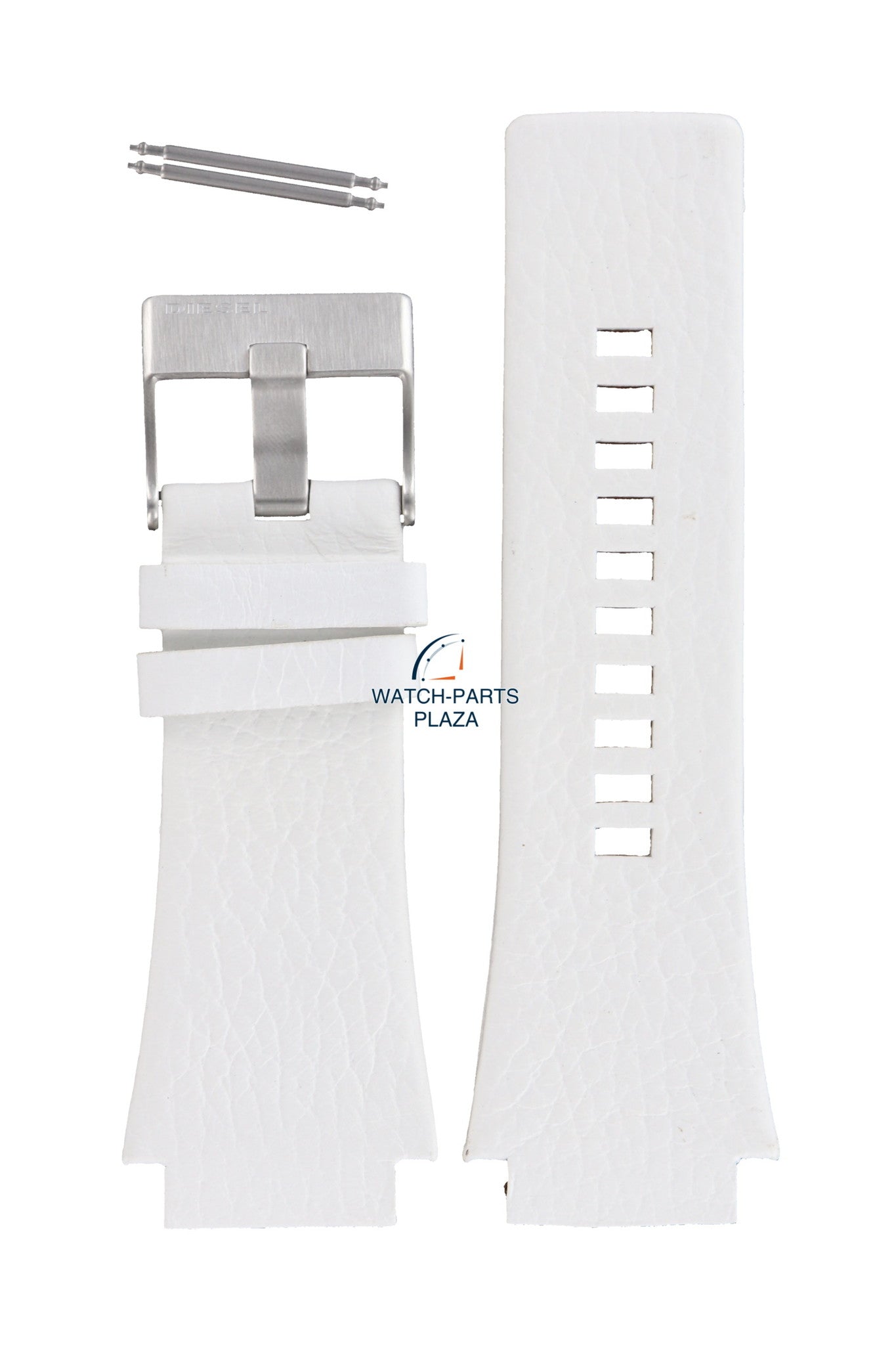 Watch band Diesel DZ1449 Cliffhanger Big white leather strap 25mm original - Watch Plaza