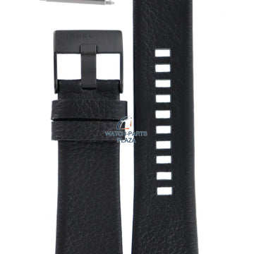 Watch Band Diesel DZ1657 black leather strap 27mm black buckle Master Chief series - Watch Plaza