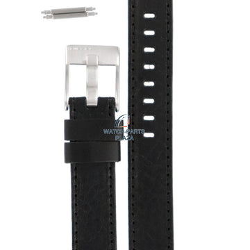 Watch Band Diesel DZ2027 black genuine leather strap 16mm - Watch Plaza