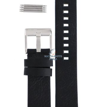 Watch Band Diesel DZ2063 black leather strap 21mm original - Watch Plaza