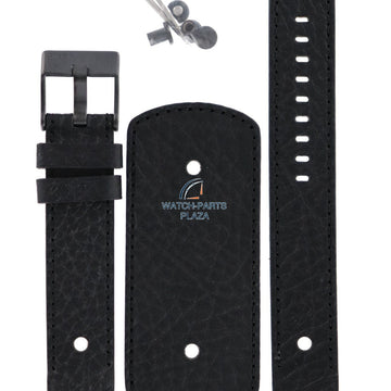 Watch Band Diesel DZ2078 black original cuff leather band 20mm - Watch Plaza