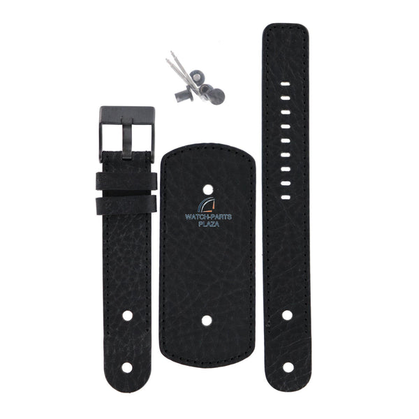 Watch Band Diesel DZ2078 black original cuff leather band 20mm - Watch Plaza