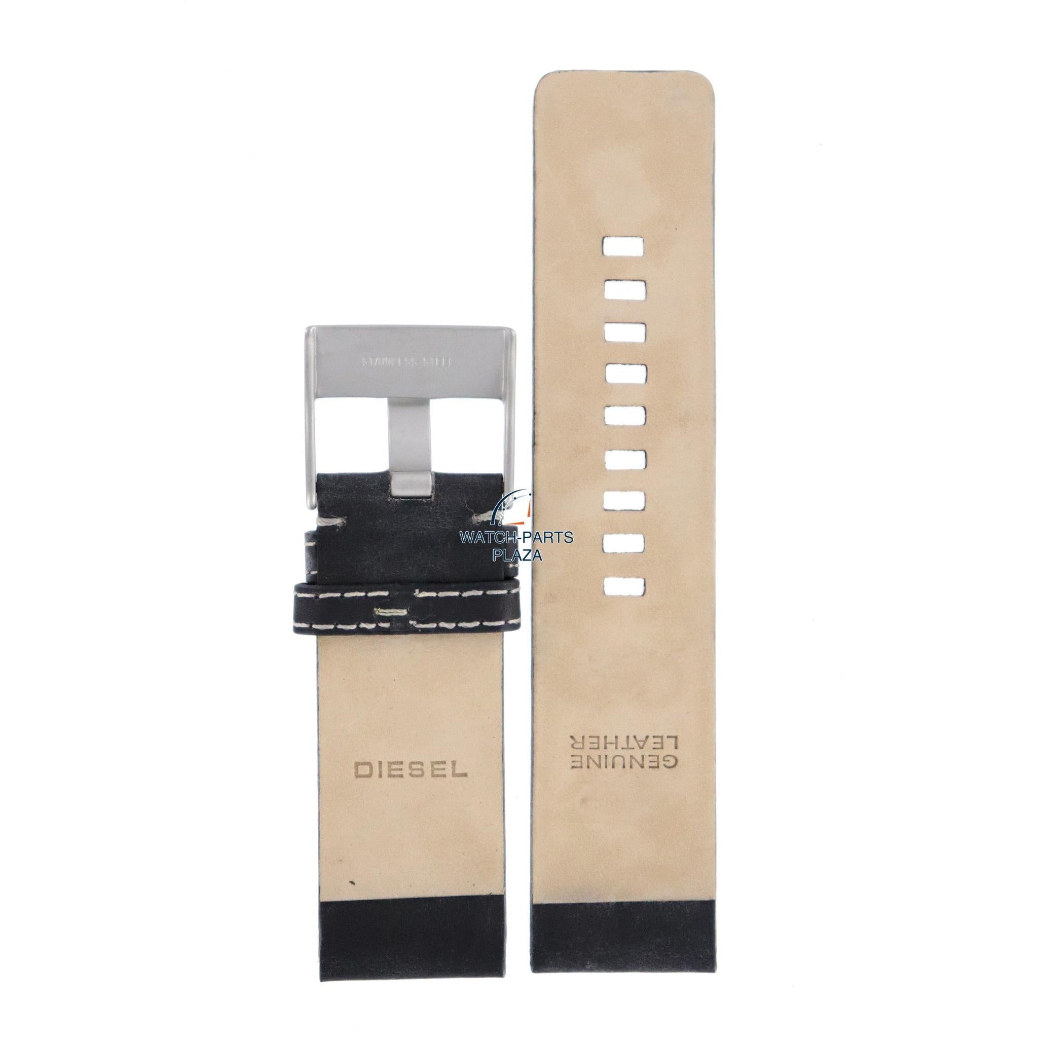 Watch Band Diesel DZ2136 black leather strap 27mm original - Watch Plaza